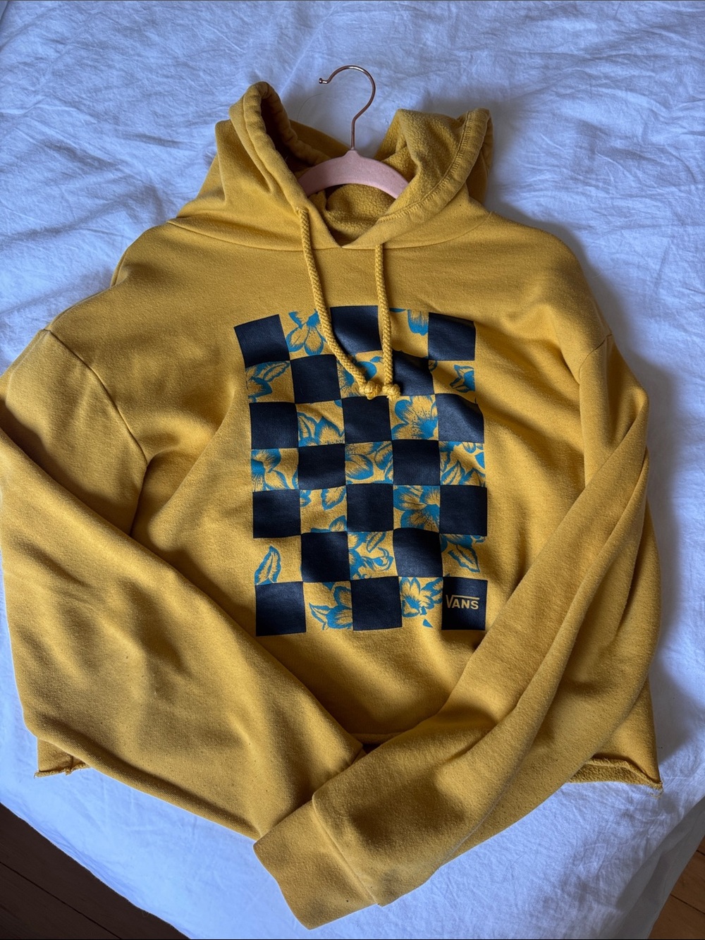 Vans Women’s Yellow Checkerboard Cropped Hoodie